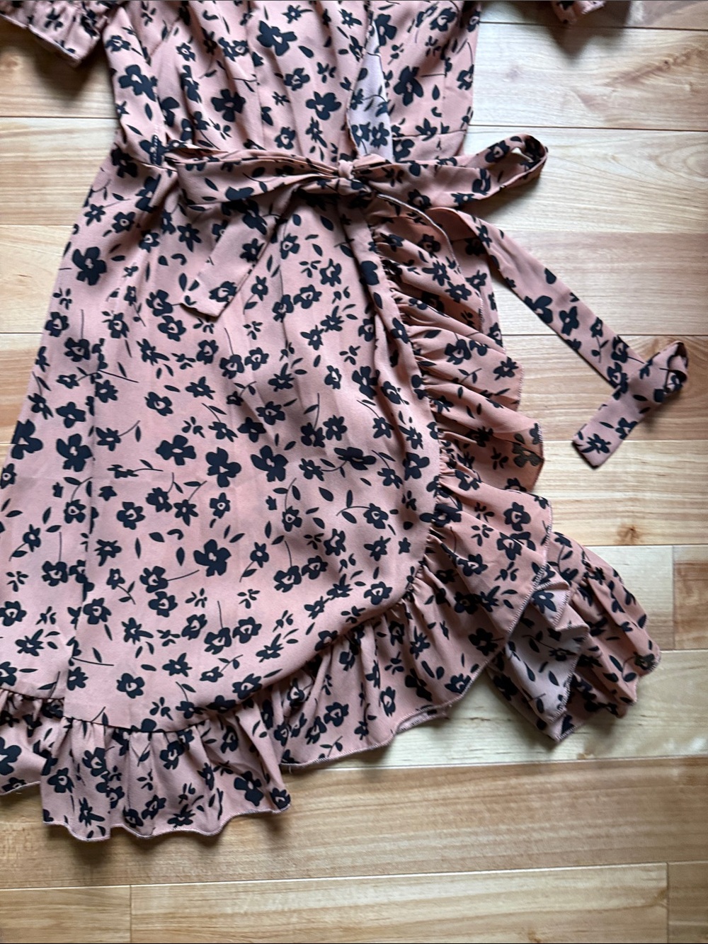 Floral Ruffle Wrap Dress - Picture 4 of 5